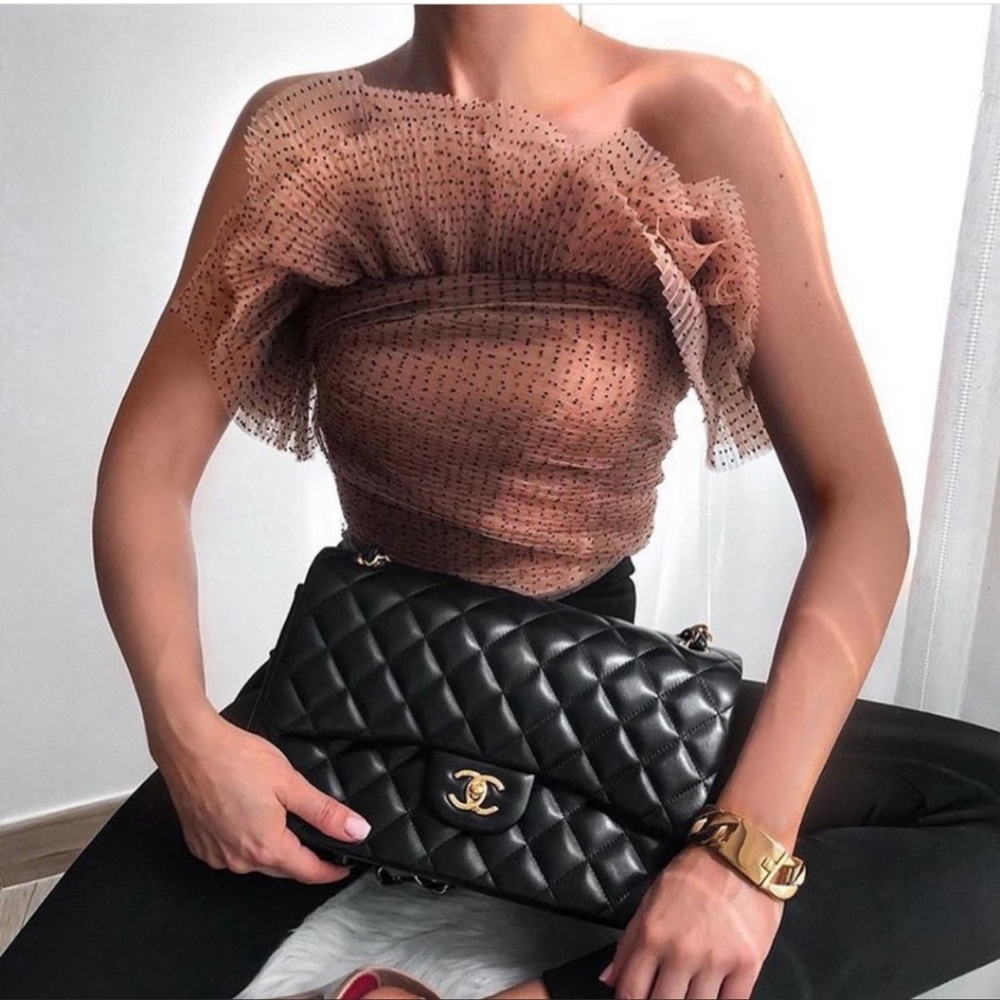 Rare Find! GORGEOUS ZARA Ruffle Organza Top
